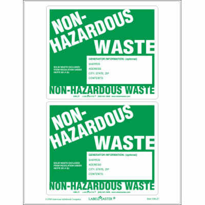 PACK OF 500 Non-Hazardous Waste Paper Labels HWL365 PAPER 