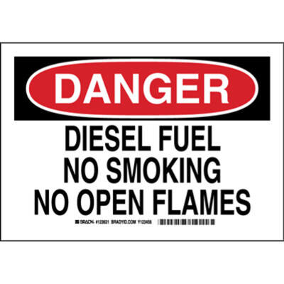 PACK- 10 X Danger Diesel Fuel No Smoking No Open Flames, 52% OFF