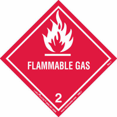 Z-EZ8 WARNING Sticker 10-3/4" x 10-3/4" NEW LabelMaster FLAMMABLE GAS 2 PN 