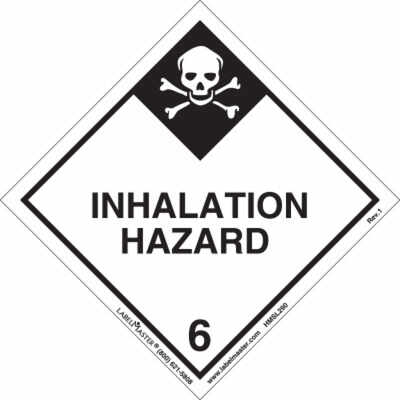 Pack of 500 Hazmat Pack of 500 Labelmaster HSNV28 Inhalation Hazard Label 4.75 x 4 4.75 x 4 Standard Tab Blank PVC-Free Film 