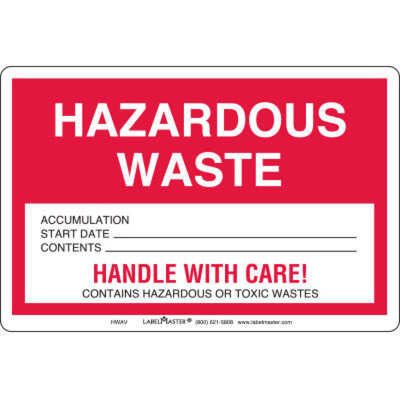 Hazardous Waste Label Pvc Free Film Stock Labelmaster