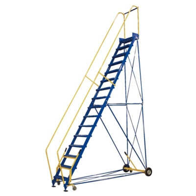 Warehouse Steel Rolling Ladder, 16 Steps, 20 Step, 194 Height