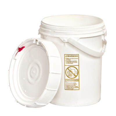 White 5 Gallon Buckets and Flat Lids Food Grade Combo 3 Pack