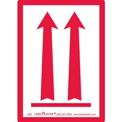 Red Arrows Up Air Label, Paper 2 15/16