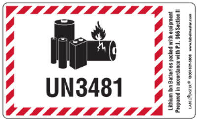 UN3481 Lithium Battery Handling Marking w/ Packaging Instructions