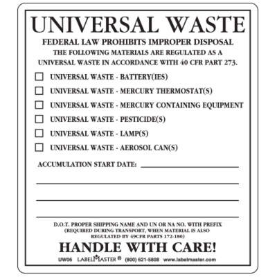 Pack of 100 Labelmaster GWMTL Non-Hazardous Waste Label with Generator Info Thermal PVCF 