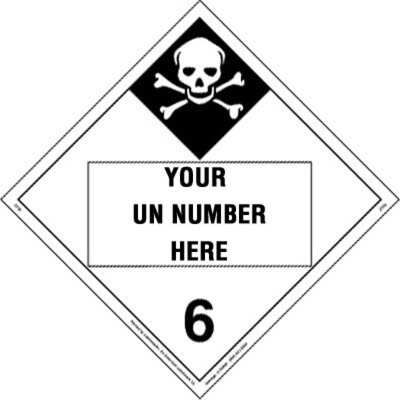 Personalized Imprinted 4-Digit Poison Inhalation Hazard 6 Placard